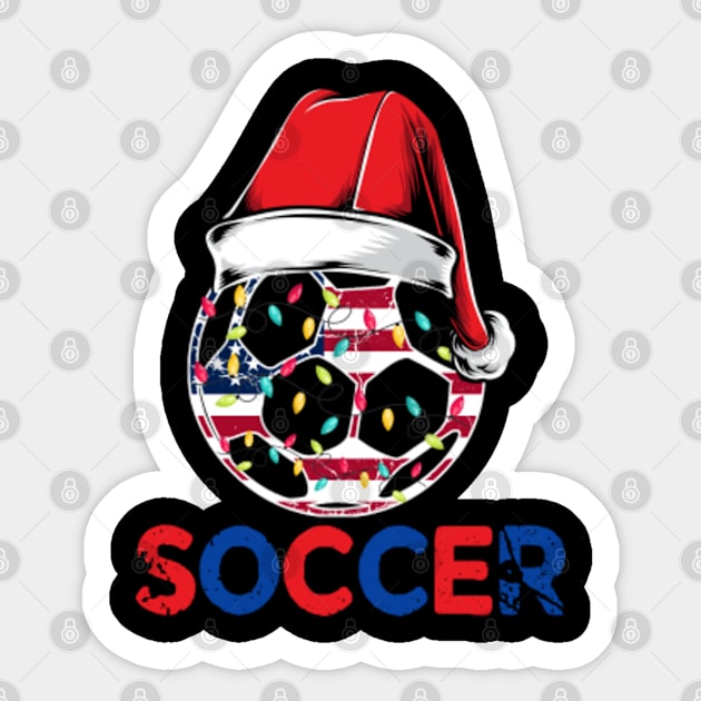 Soccer Christmas Ball Santa Hat Funny Sport Xmas Sticker by adil shop